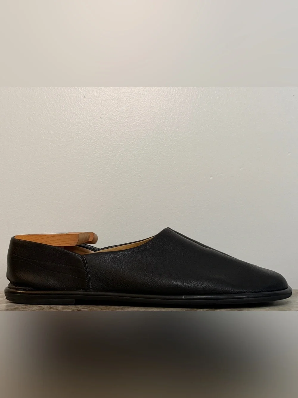 The Row Canal Black Leather Slip-On Shoes  Men IT42 US 9 Loafer Slipper Minimal